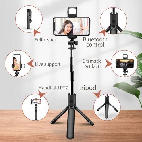 Selfie Stick Tripod + Fill Light + Shutter Remote BLACK Item | Buy Selfie Stick Tripod + Fill Light + Shutter Remote BLACK | SPOP Enterprise Global